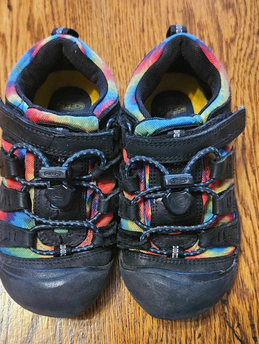 Keen Kids Rainbow Tie-Dye Sport Sneaker Water Shoe - Black Accents Child Size 11